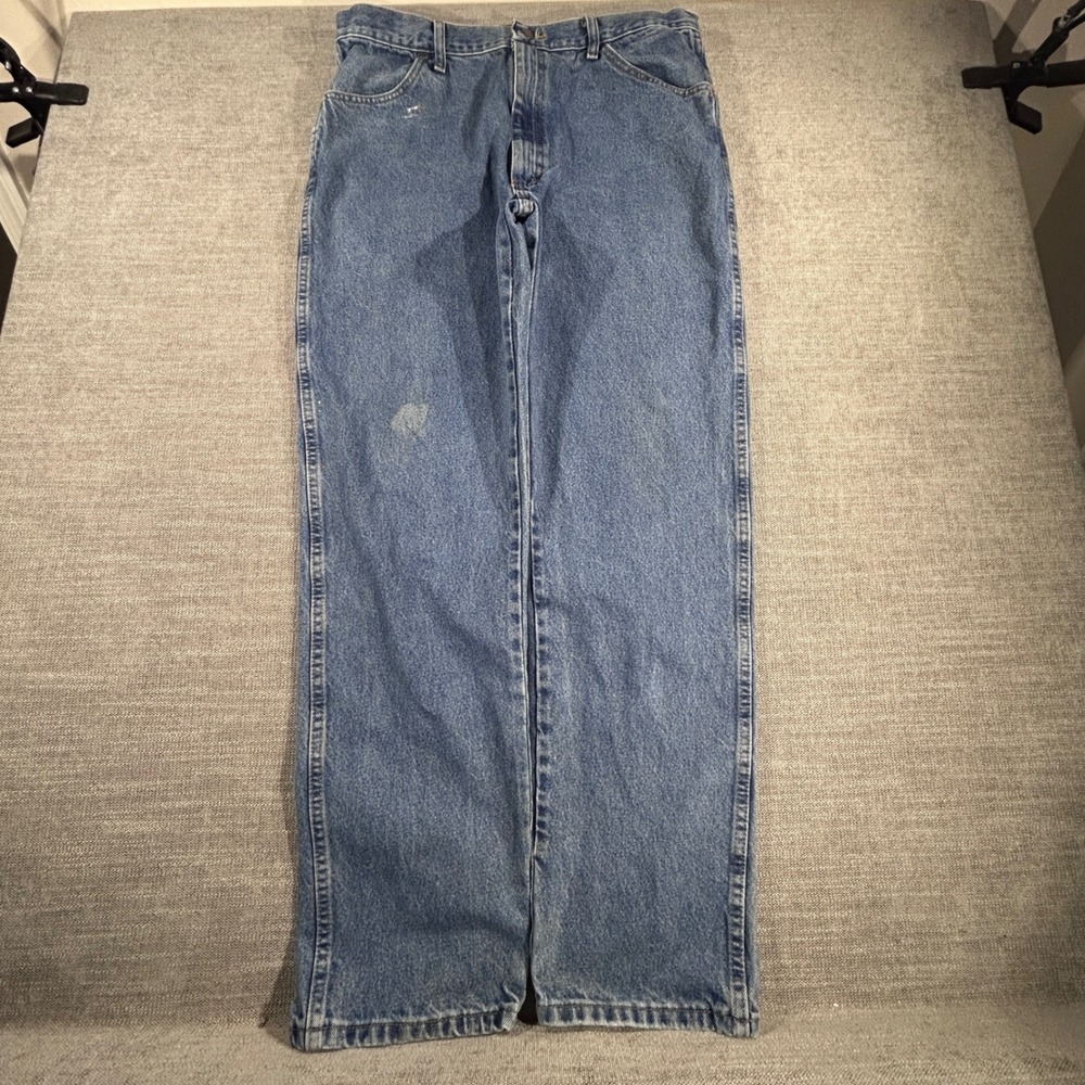 Rustler Regular Fit Jeans Mens 38x34 Blue Good Medium Wash Workwear‎ Denim